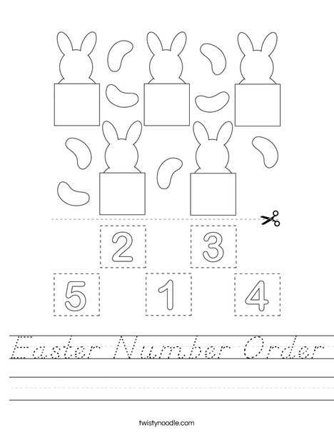 Easter Number Order Worksheet