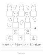 Easter Number Order Handwriting Sheet