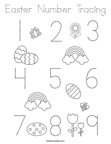 Easter Number  Coloring Page