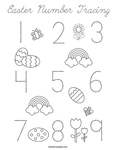 Easter Number  Coloring Page