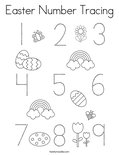 Easter Number Tracing Coloring Page