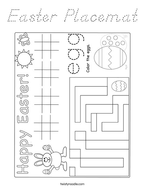 Easter Placemat Coloring Page