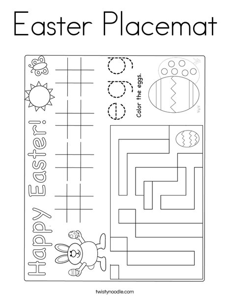 Easter Placemat Coloring Page