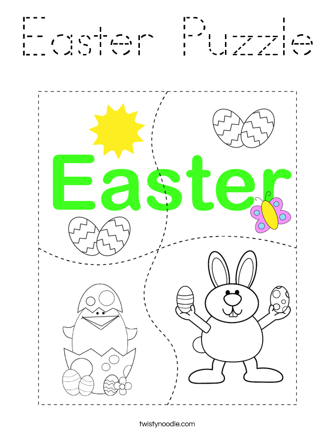 Easter Puzzle Coloring Page
