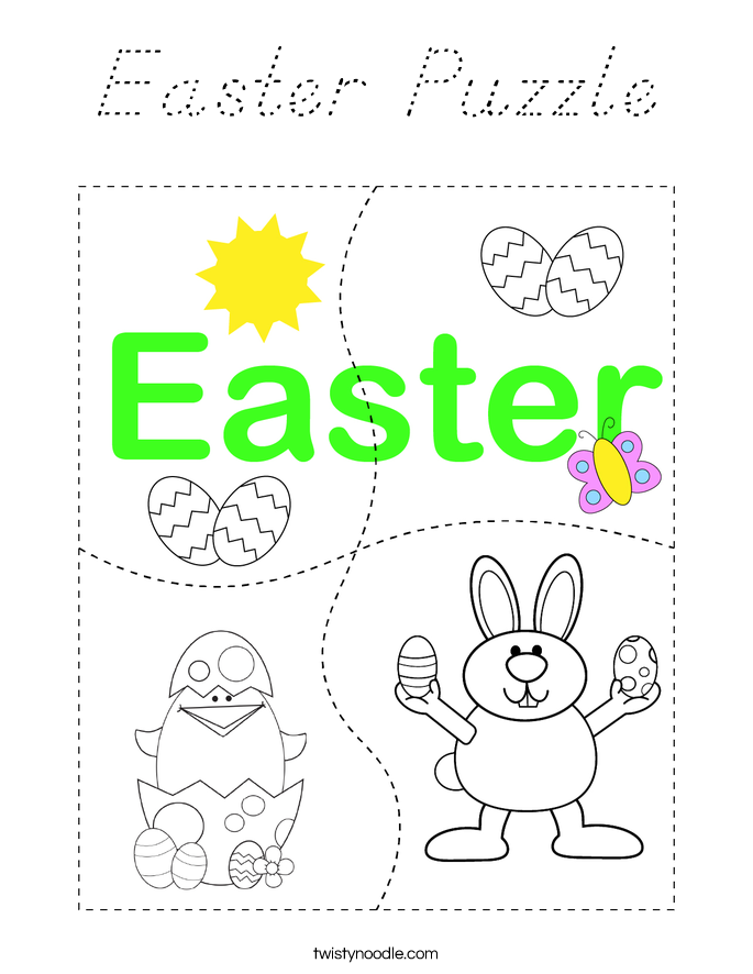 Easter Puzzle Coloring Page