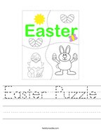 Easter Puzzle Handwriting Sheet