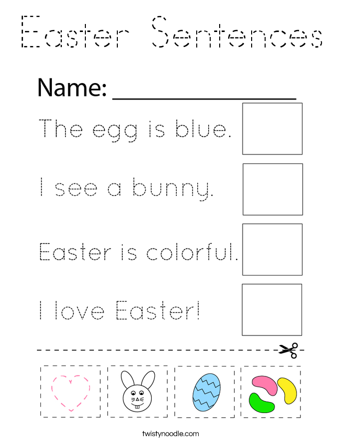 Easter Sentences Coloring Page