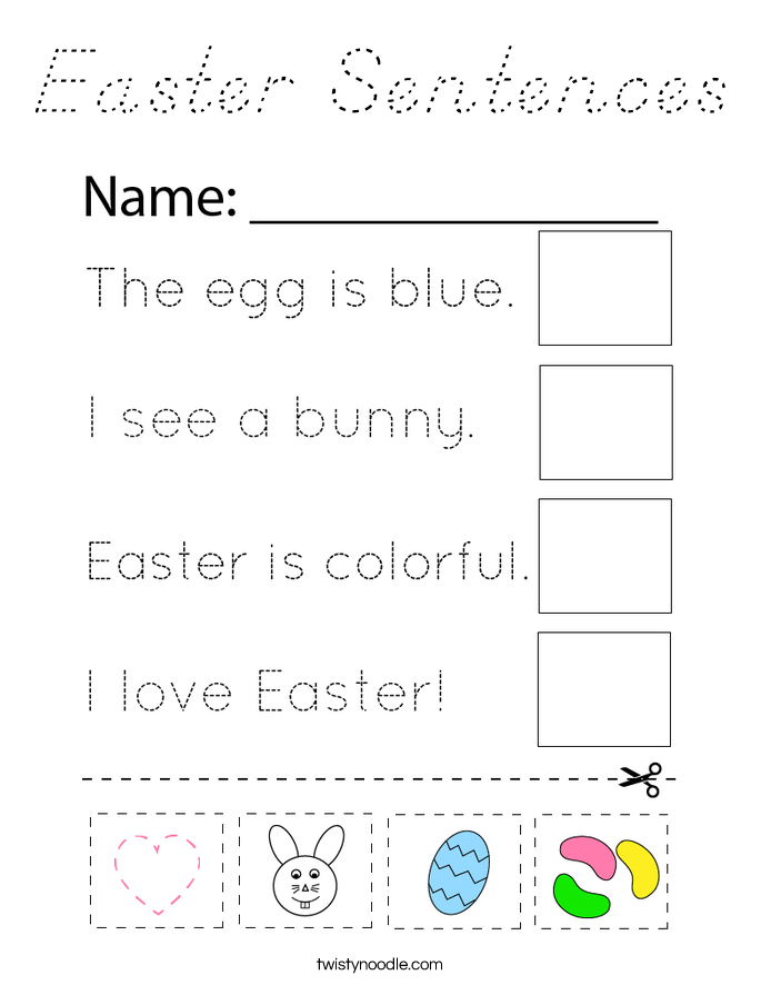 Easter Sentences Coloring Page