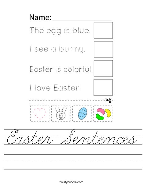 Easter Sentences Worksheet