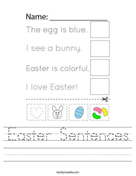 Easter Sentences Worksheet