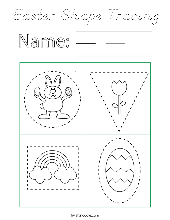 Easter Shape Tracing Coloring Page