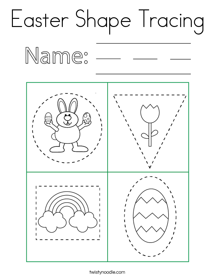 Easter Shape Tracing Coloring Page