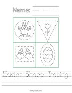 Easter Shape Tracing Handwriting Sheet