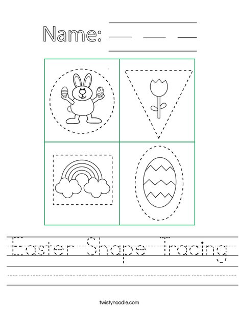 Easter Shape Tracing Worksheet