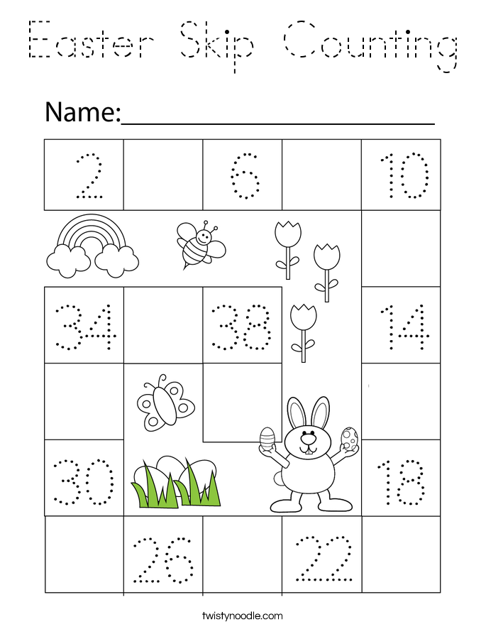 Easter Skip Counting Coloring Page