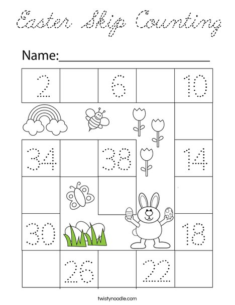Easter Skip Counting Coloring Page