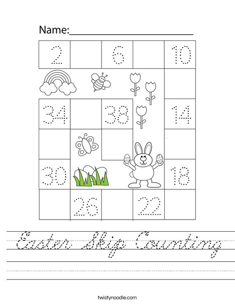 Easter Skip Counting Worksheet