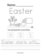 Easter starts with Handwriting Sheet