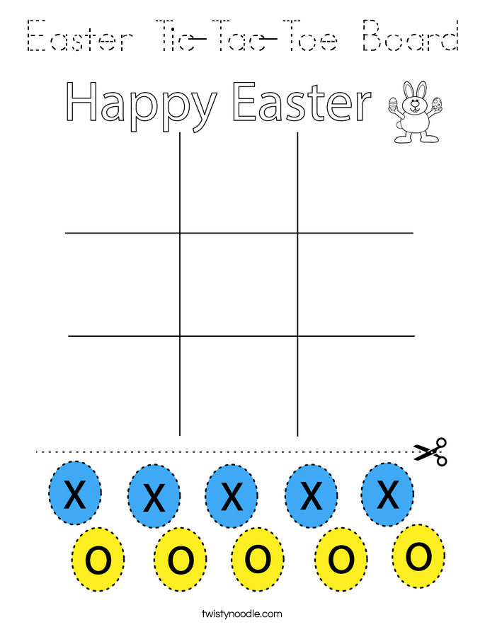 Easter Tic-Tac-Toe Board Coloring Page