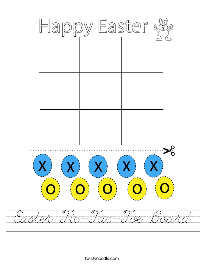 Easter Tic-Tac-Toe Board Worksheet