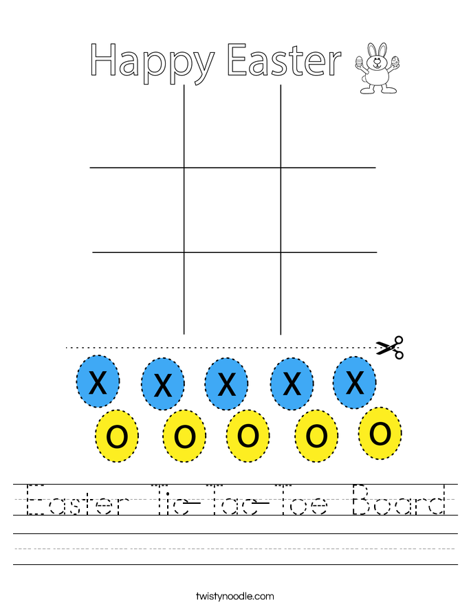 Easter Tic-Tac-Toe Board Worksheet