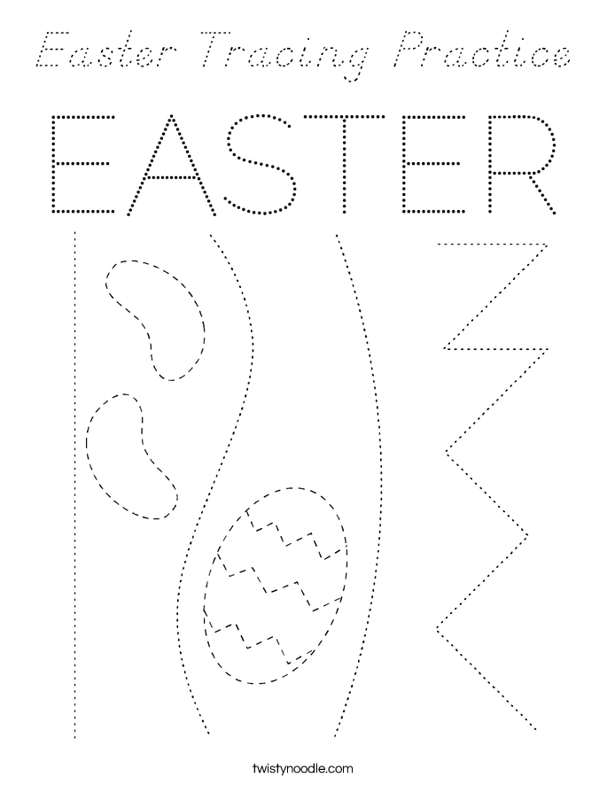 Easter Tracing Practice Coloring Page