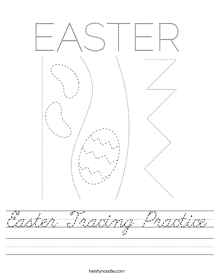 Easter Tracing Practice Worksheet