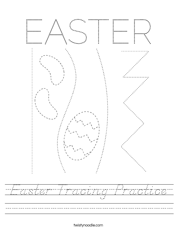 Easter Tracing Practice Worksheet