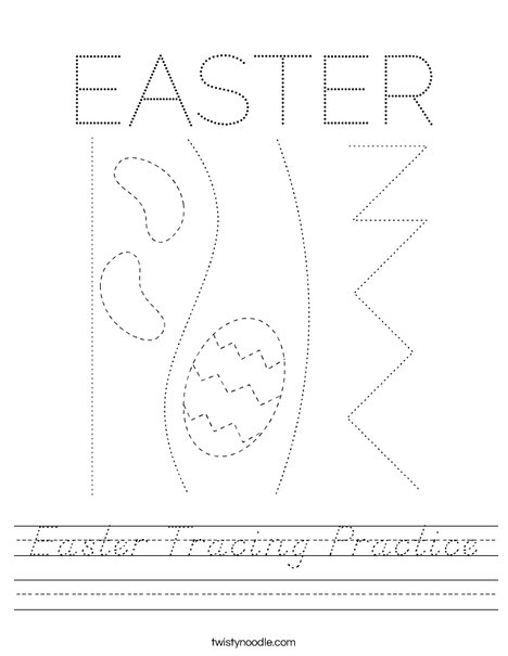 Easter Tracing Practice Worksheet