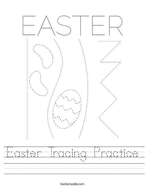 Easter Tracing Practice Worksheet