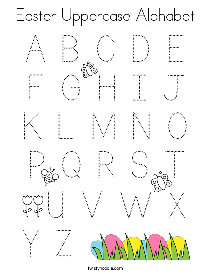 Easter Uppercase Alphabet Coloring Page