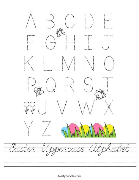 Easter Uppercase Alphabet Worksheet