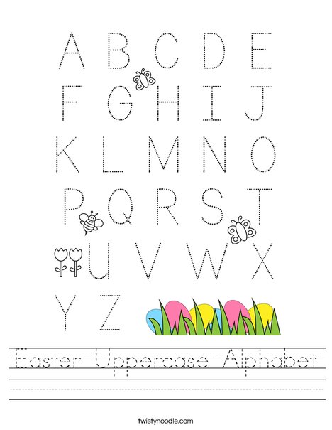 Easter Uppercase Alphabet Worksheet