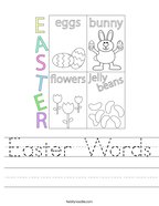 Easter Words Handwriting Sheet
