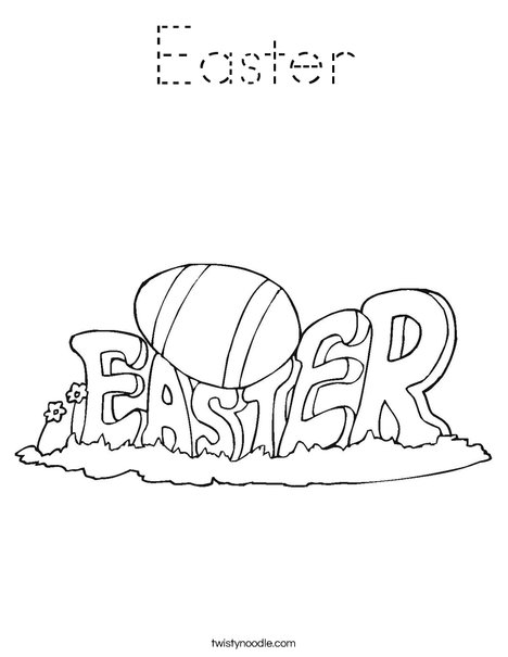 Happy Easter Sign Coloring Page