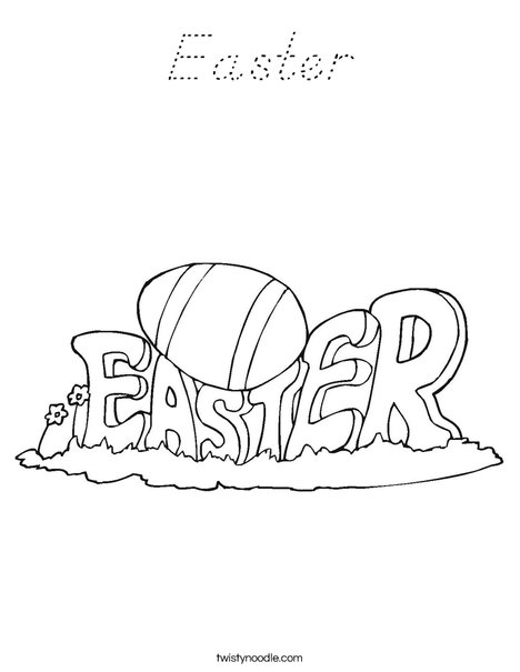 Happy Easter Sign Coloring Page