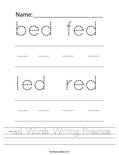 -ed Words Writing Practice Worksheet
