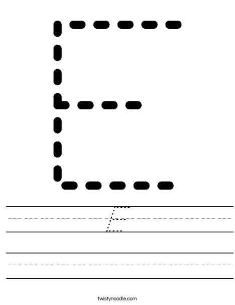 Tracing Letter E Worksheet