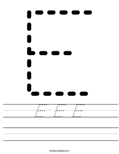 Tracing Letter E Worksheet