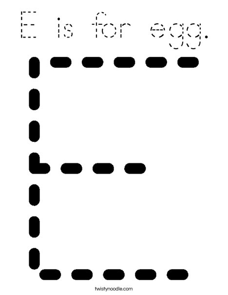 Tracing Letter E Coloring Page