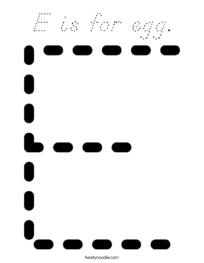 E is for egg. Coloring Page