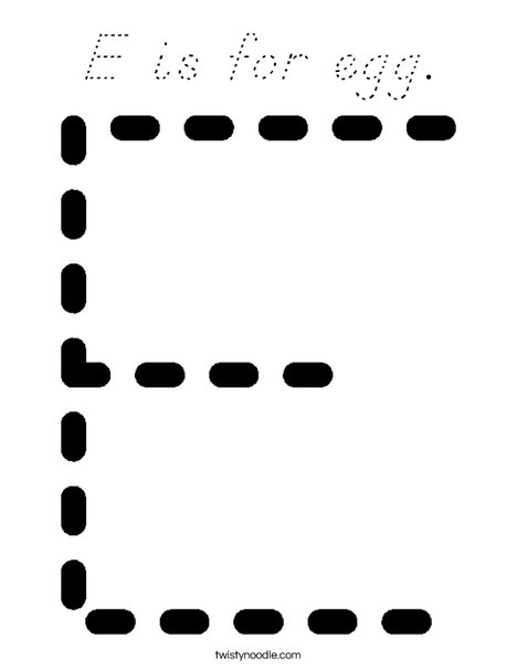 Tracing Letter E Coloring Page