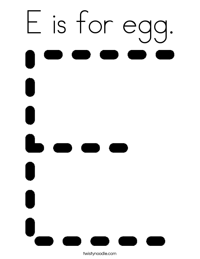 E is for egg. Coloring Page
