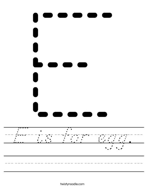 Tracing Letter E Worksheet