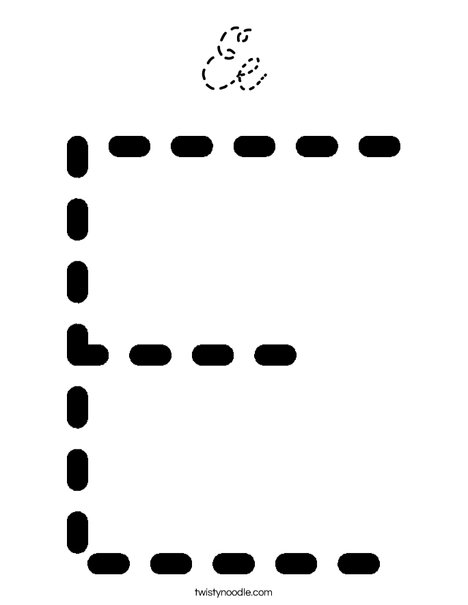 Tracing Letter E Coloring Page