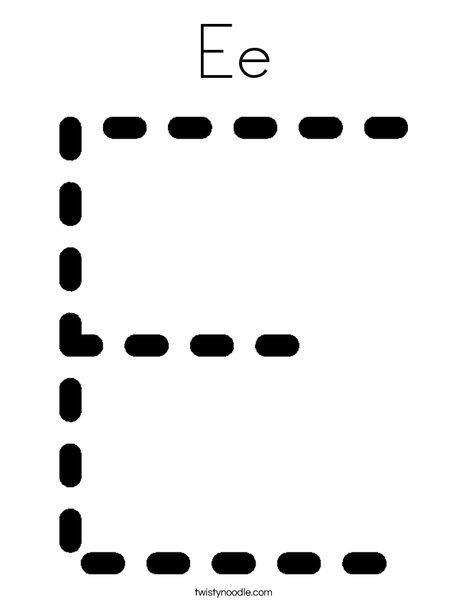Tracing Letter E Coloring Page