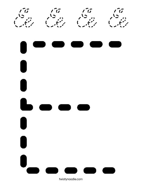 Tracing Letter E Coloring Page