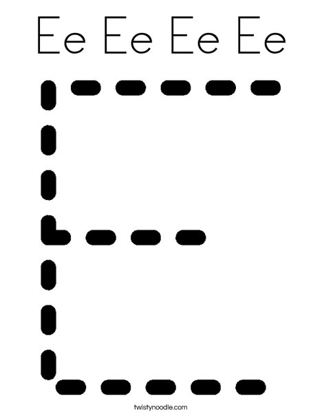 Tracing Letter E Coloring Page