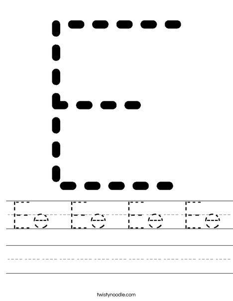 Tracing Letter E Worksheet