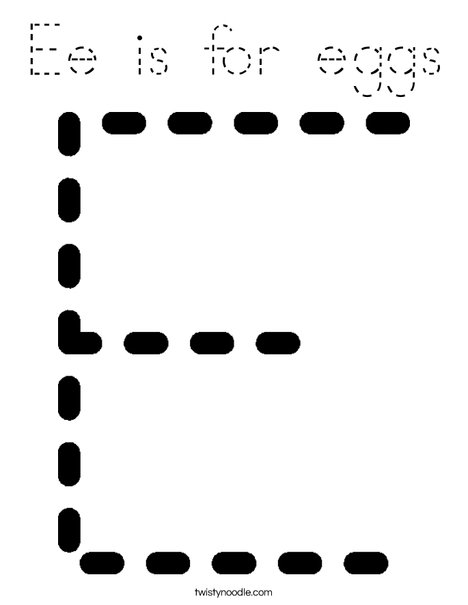Tracing Letter E Coloring Page